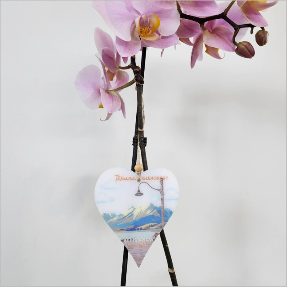 Hanging Ornament - Printed Heart 24 (Glenorchy 1)