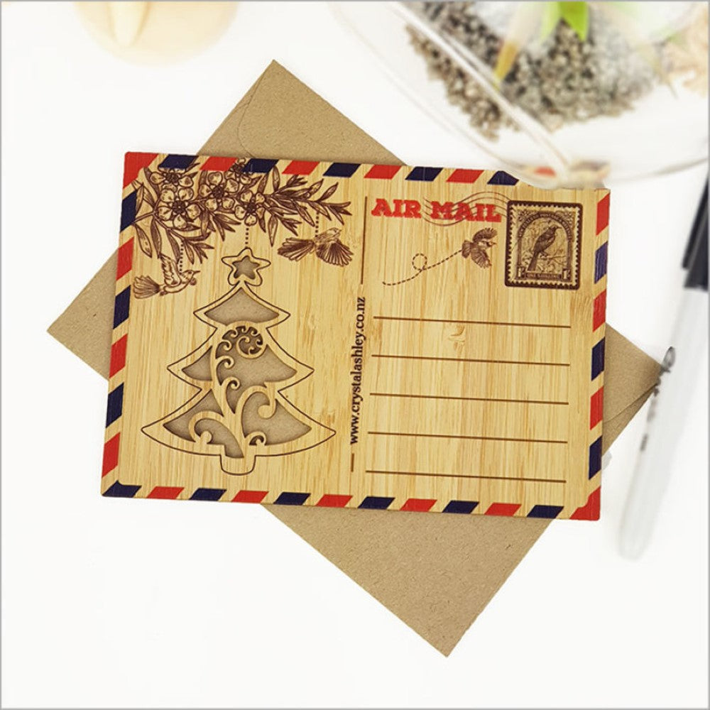 Bamboo Postcard - Frond Christmas Tree ( 15.6 x 11cm)