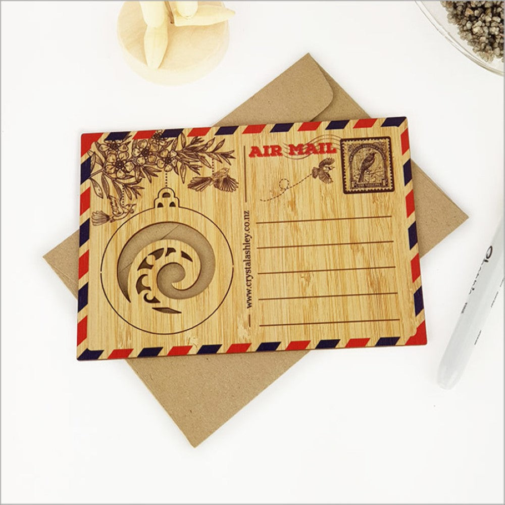 Bamboo Postcard - Koru Bauble (15.6mm x 11cm)