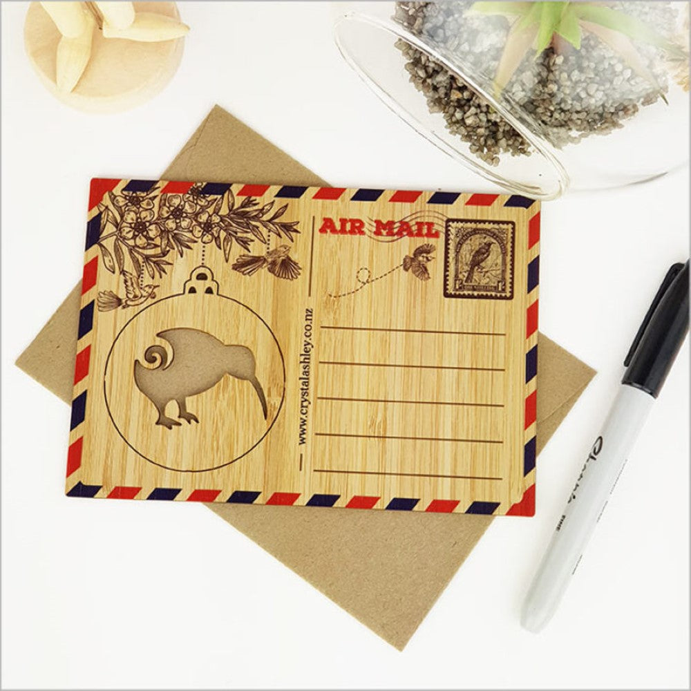 Bamboo Postcard - Kiwi Bauble (15.6 x 11cm)