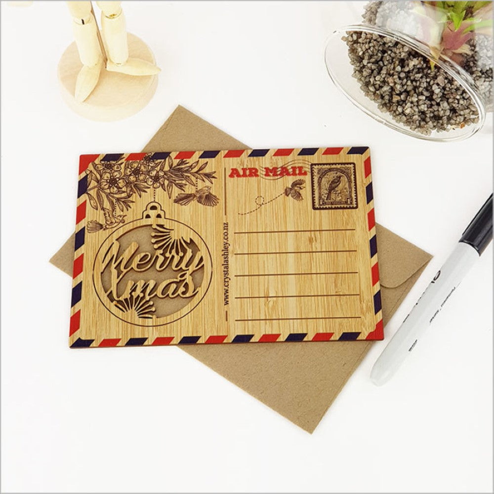 Bamboo Postcard - PHT Merry Xmas Bauble (15.6 x 11cm)