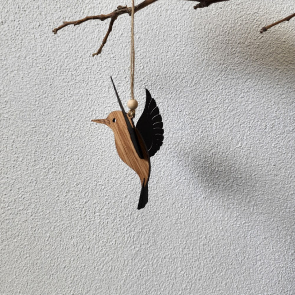 Hanging Ornament - Rimu Kingfisher (8 x 9.6cm)
