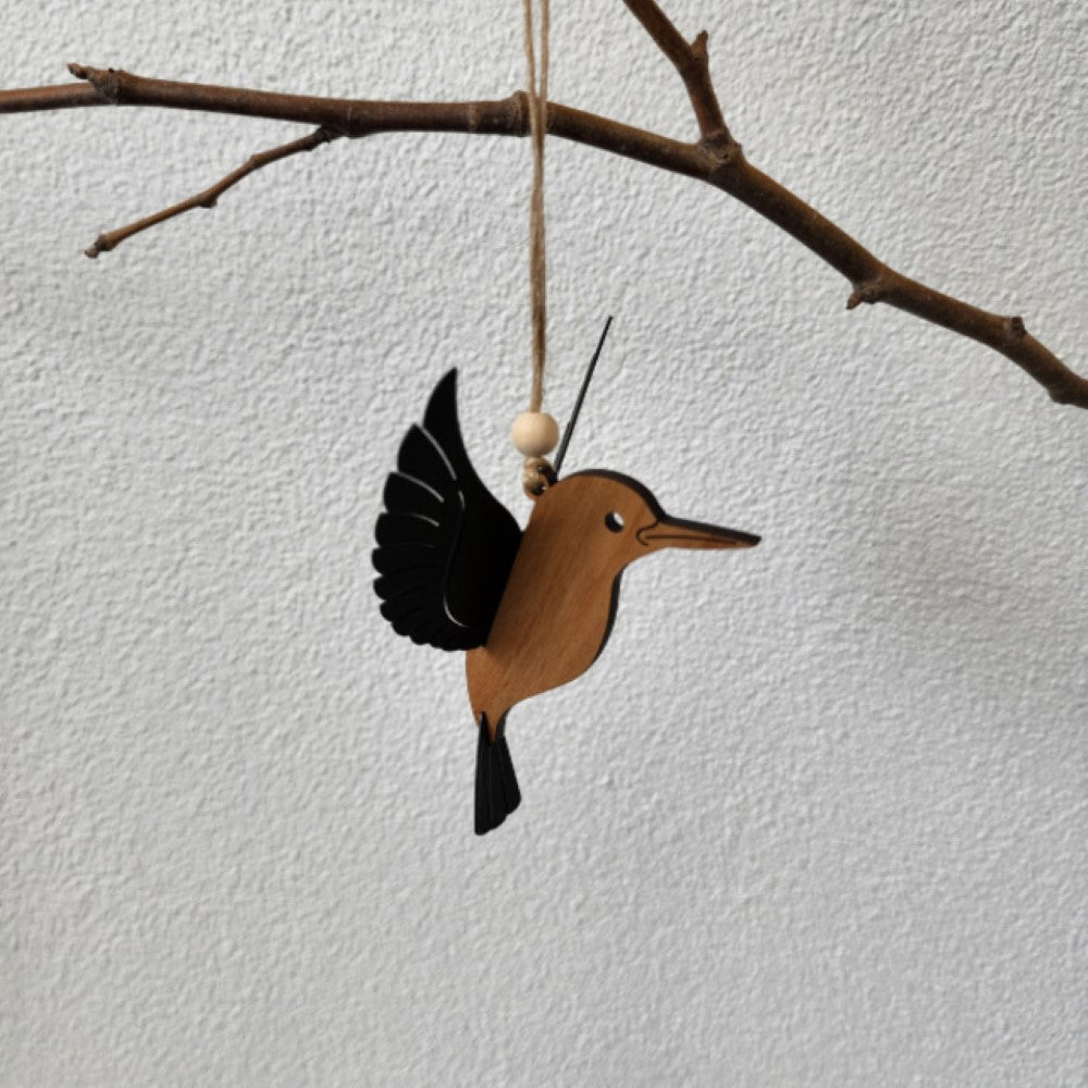 Hanging Ornament - Rimu Kingfisher (8 x 9.6cm)