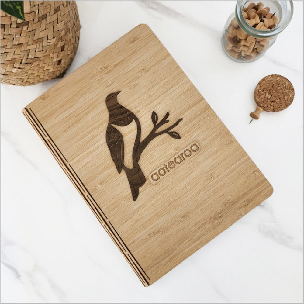 Bamboo Journal - Kereru River Rimu Veneer (17.5 x 23cm)