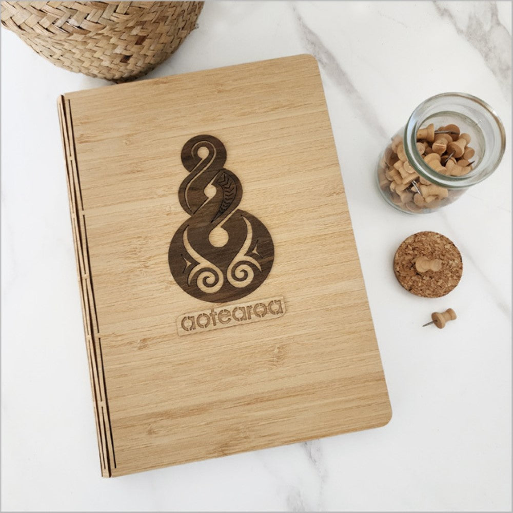 Bamboo Journal - Pikorua River Rimu Veneer (17.5 x 23cm)