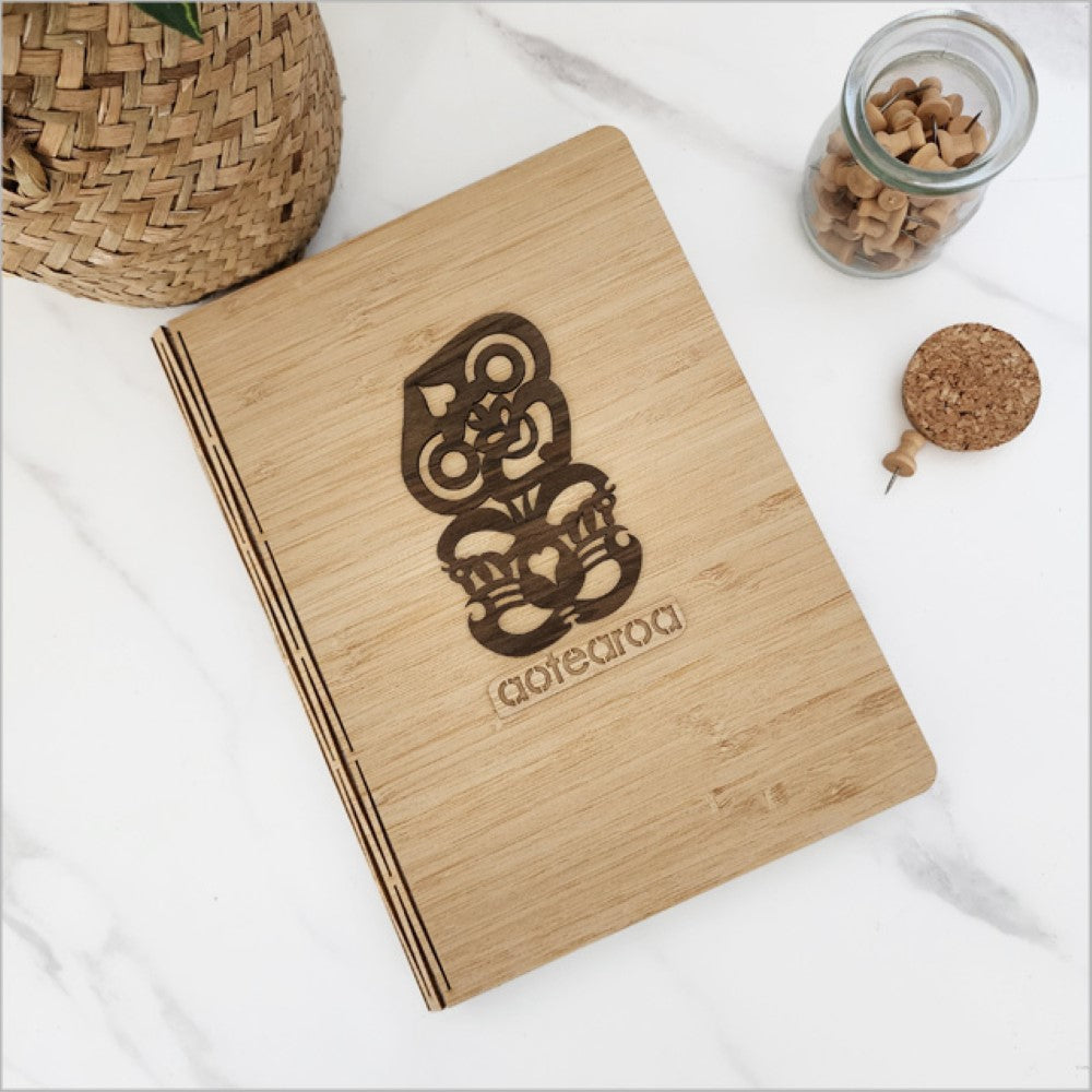 Bamboo Journal - Hei Tiki River Rimu Veneer (17.5 x 23cm)