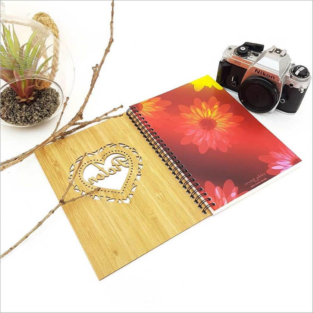 Small Bamboo Journal - Heart + Picton (16 x 21cm)