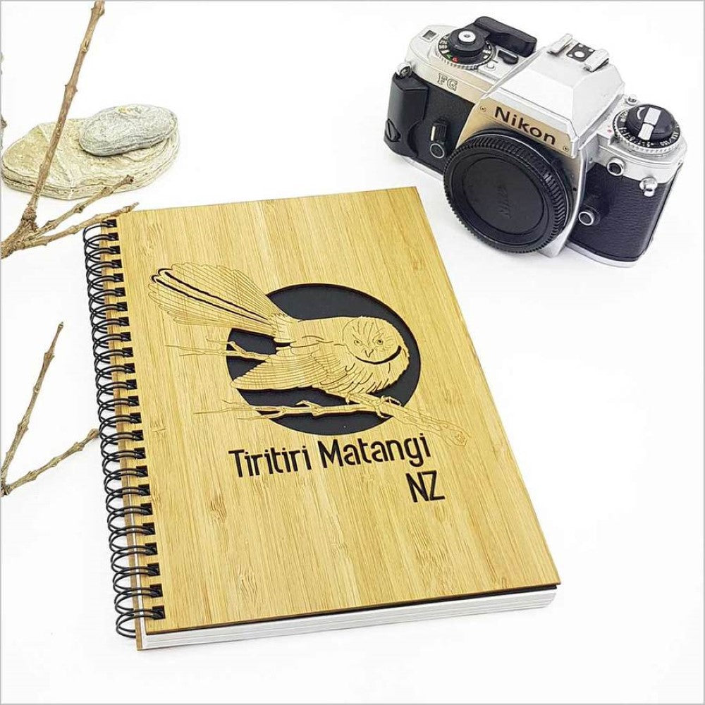 Small Journal Bamboo - Tiritiri Matangi Fantail (16 x 21cm)