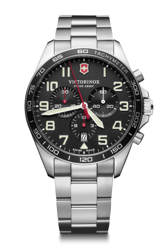 Watch - VICTORINOX FieldForce Chrono 42mm SS Bracelet Black Dial