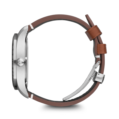 Watch - VICTORINOX Airboss Mechanical 42mm Brown Leather Strap Black Dial