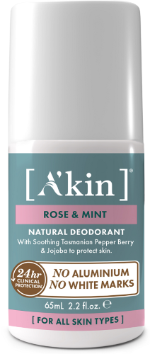 Roll on Deodorant - A'kin Rose & Mint 65ml (Set of 8)