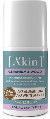 Roll on Deodorant - A'kin Geranium & Wood 65ml (Set of 8)