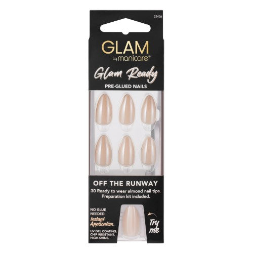 Press on Nail Kit - Glam by Manicare Ready Pre Glued Nails Off the Runway (6 Packs)