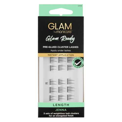 Lashes - Glam by Manicare Glam Ready Pre Glued Cluster Length Jenna (3 Packs)