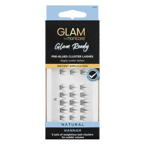 Lashes - Glam by Manicare Glam Ready Pre Glued Cluster Natural - Hannah (3 Packs)
