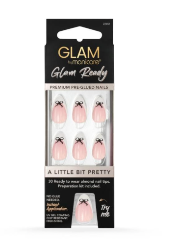 Press on Nail Kit - Glam by Manicare Ready Pre Glued A Little Bit Pretty (6 Packs)