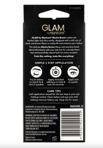 Lashes - Glam by Manicare Mocha Brown (6 Packs)