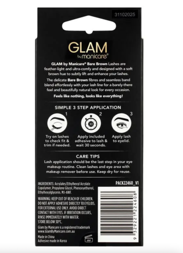 Lashes - Glam by Manicare Bare Brown (6 Packs)