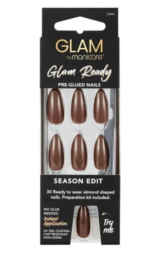 Press on Nail Kit - Glam by Manicare Ready Pre Glued Season Edit (6 Packs)