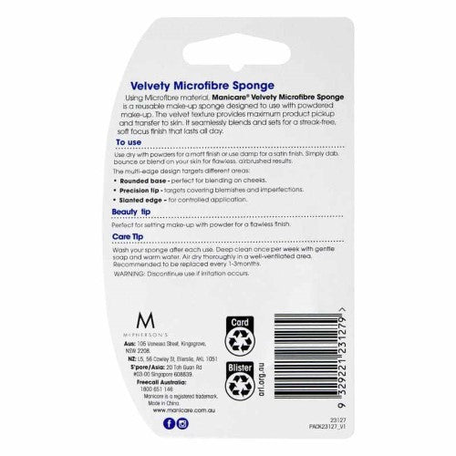 Make Up Sponge - Manicare Velvety Microfibre (Set of 6)