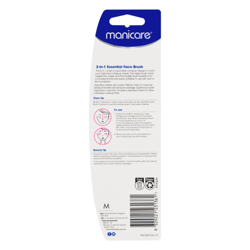 2 in 1 Essential Face Brush - Manicare (Set of 6)