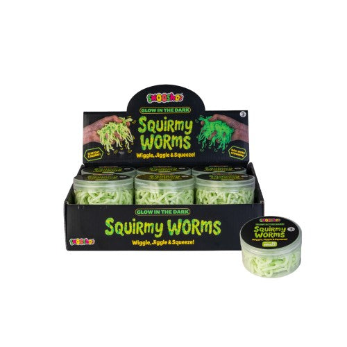 Sensory Toy - Glow in the Dark Squirmy Worms (Set of 12)