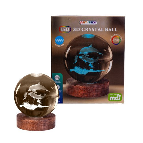 3D Crystal Ball Lamp - Dolphin (8 x 8 x 9.5cm)