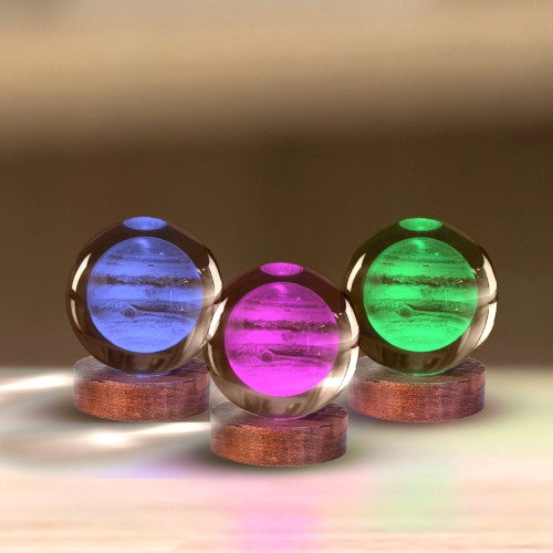 3D Crystal Ball Lamp - Jupiter (8 x 8 x 9.5cm)