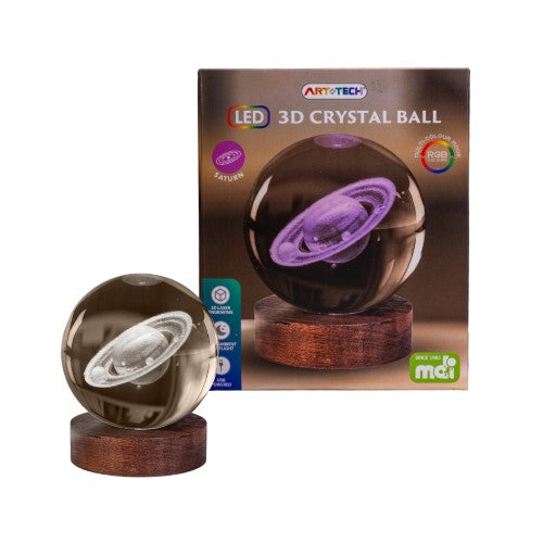 3D Crystal Ball Lamp - Saturn (8 x 8 x 9.5cm)