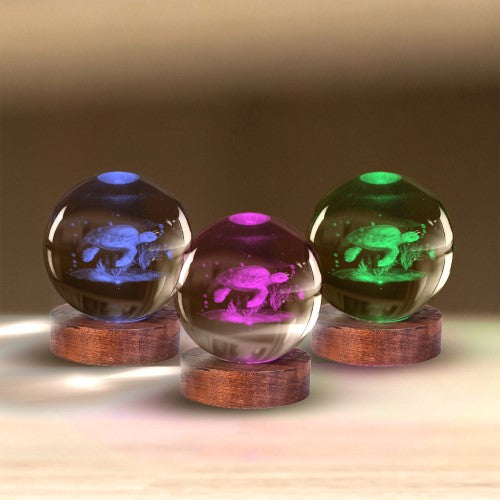 3D Crystal Ball Lamp - Turtle (8 x 8 x 9.5cm)