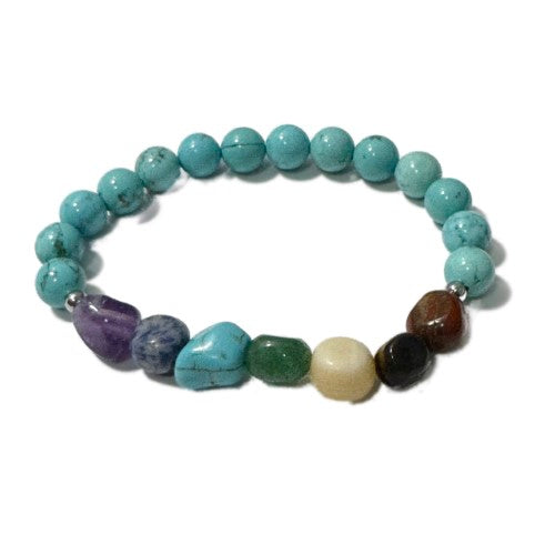 Chakra Bracelet - Tumblestones Turquoise Howlite
