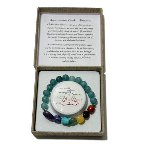 Chakra Bracelet - Tumblestones Aquamarine