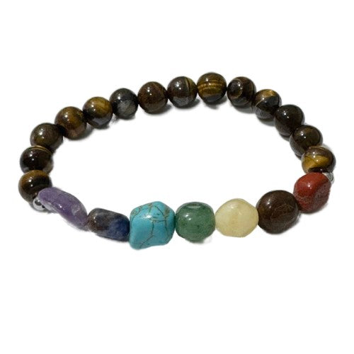 Chakra Bracelet - Tumblestones Tiger eye