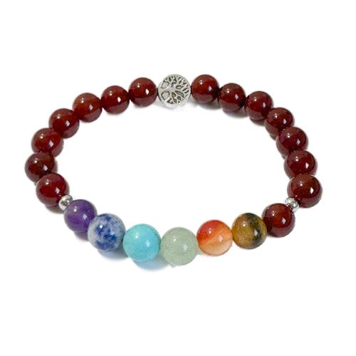Chakra Bracelet - Carnelian & Tree of Life Bead