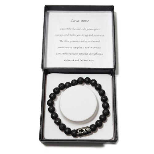 Men's Bracelet - Lava stone & Celtic Sword Bead