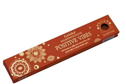 Incense - Goloka Positive Vibes Mint Incense with Sunstone (12 Packs)