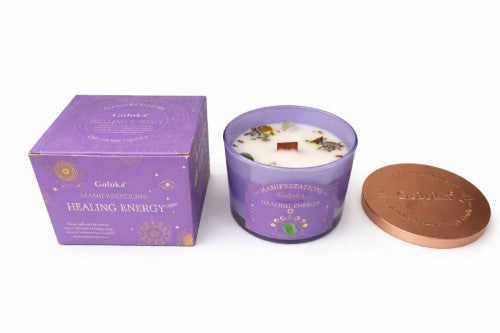 Infused Candle - Goloka Manifestations Healing Energy 9oz (Green Aventurine)