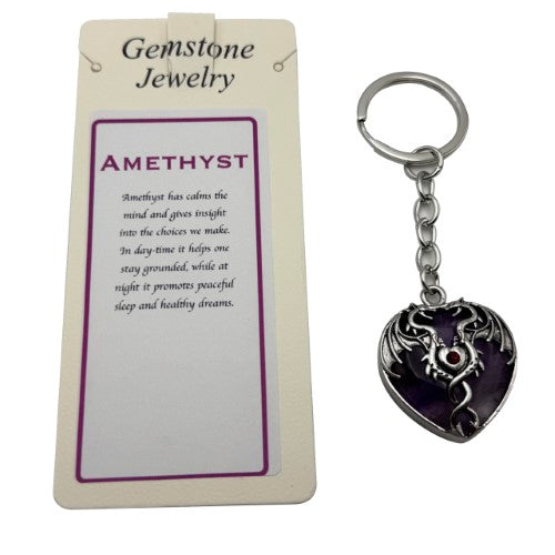Keyring - Mystical Dragon Heart Amethyst (Set of 6)