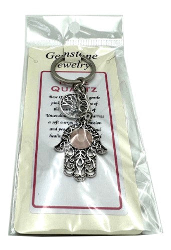Keyring - Hamsa Rose Quartz (Set of 6)
