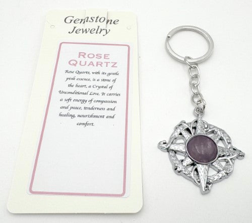 Keyring - Compass Rose Quartz (Set of 6)