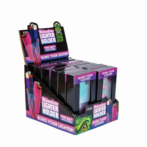 Metal Lighter Case - Smokezilla Rhinestone (Set of 12 Assorted)