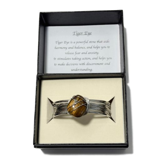 Cuff Bracelet - Tumblestone Tiger Eye