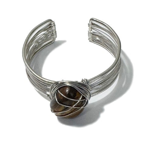 Cuff Bracelet - Tumblestone Tiger Eye
