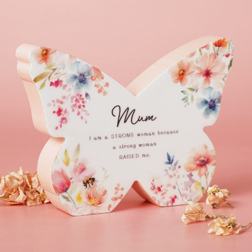 Standing Plaque - The Cottage Garden Floral Mantel Butterfly Mum (14cm)