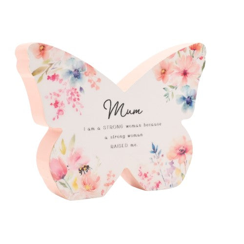 Standing Plaque - The Cottage Garden Floral Mantel Butterfly Mum (14cm)