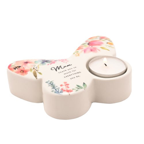 Tealight Holder - The Cottage Garden Butterfly Mum (13cm)