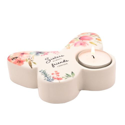 Tealight Holder - The Cottage Garden Butterfly Sisters (13cm)