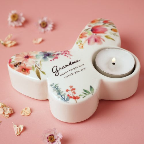 Tealight Holder - The Cottage Garden Butterfly Grandmas (13cm)