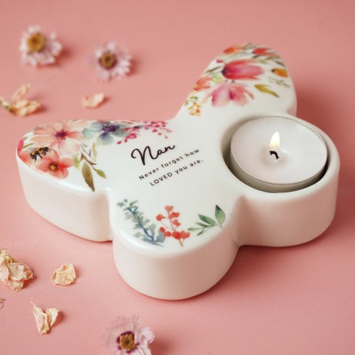 Tealight Holder - The Cottage Garden Butterfly Nan (13cm)