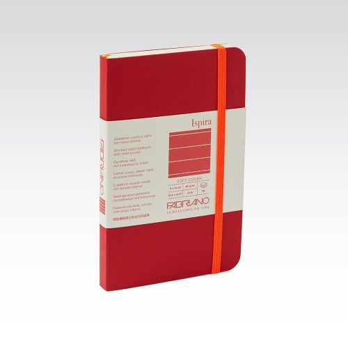 Fabriano Ispira Soft Cover 85gsm Lined 9x14cm Notebooks LINED 9X14CM RED 96 SHT